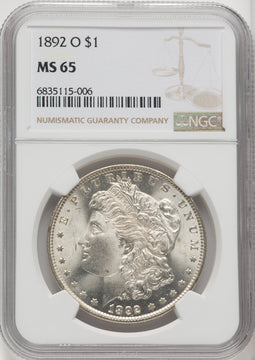 1892-O $1 Morgan Dollar NGC MS65