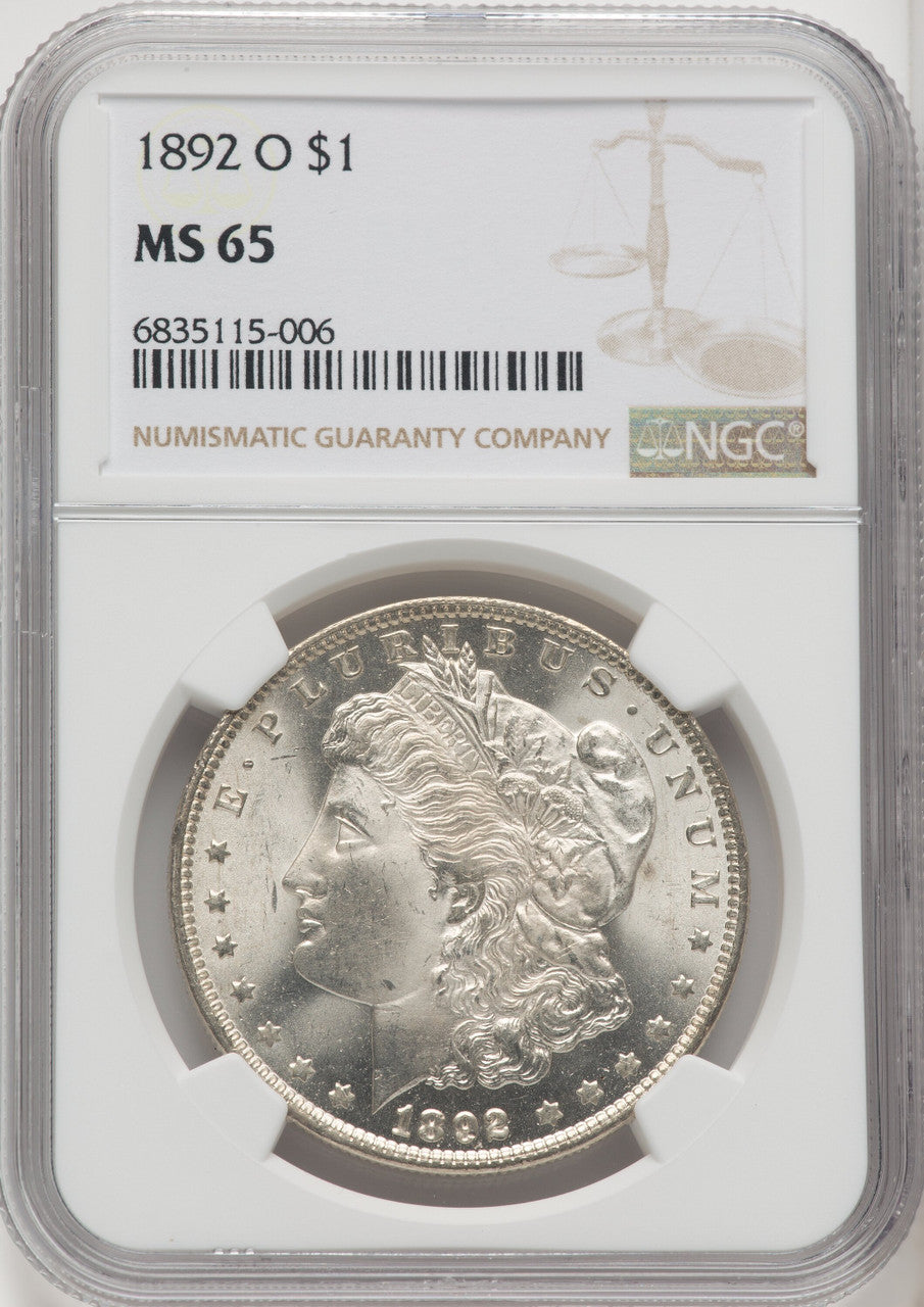 1892-O $1 Morgan Dollar NGC MS65