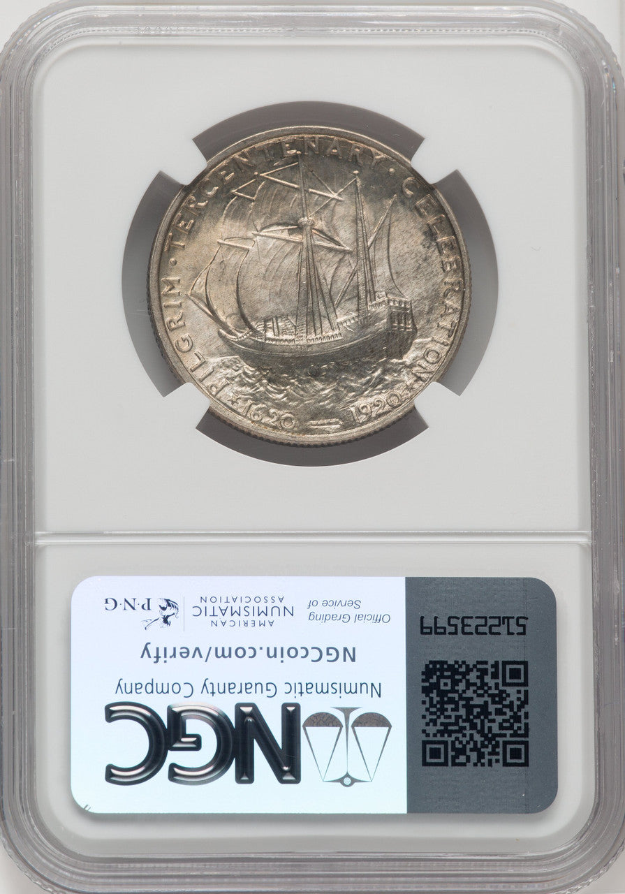 1920 50C Pilgrim Commemorative Silver NGC MS66+