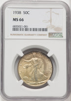 1938 50C Walking Liberty Half Dollar NGC MS66