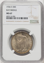 1936-S 50C Bay Bridge Commemorative Silver NGC MS67 (765353001)