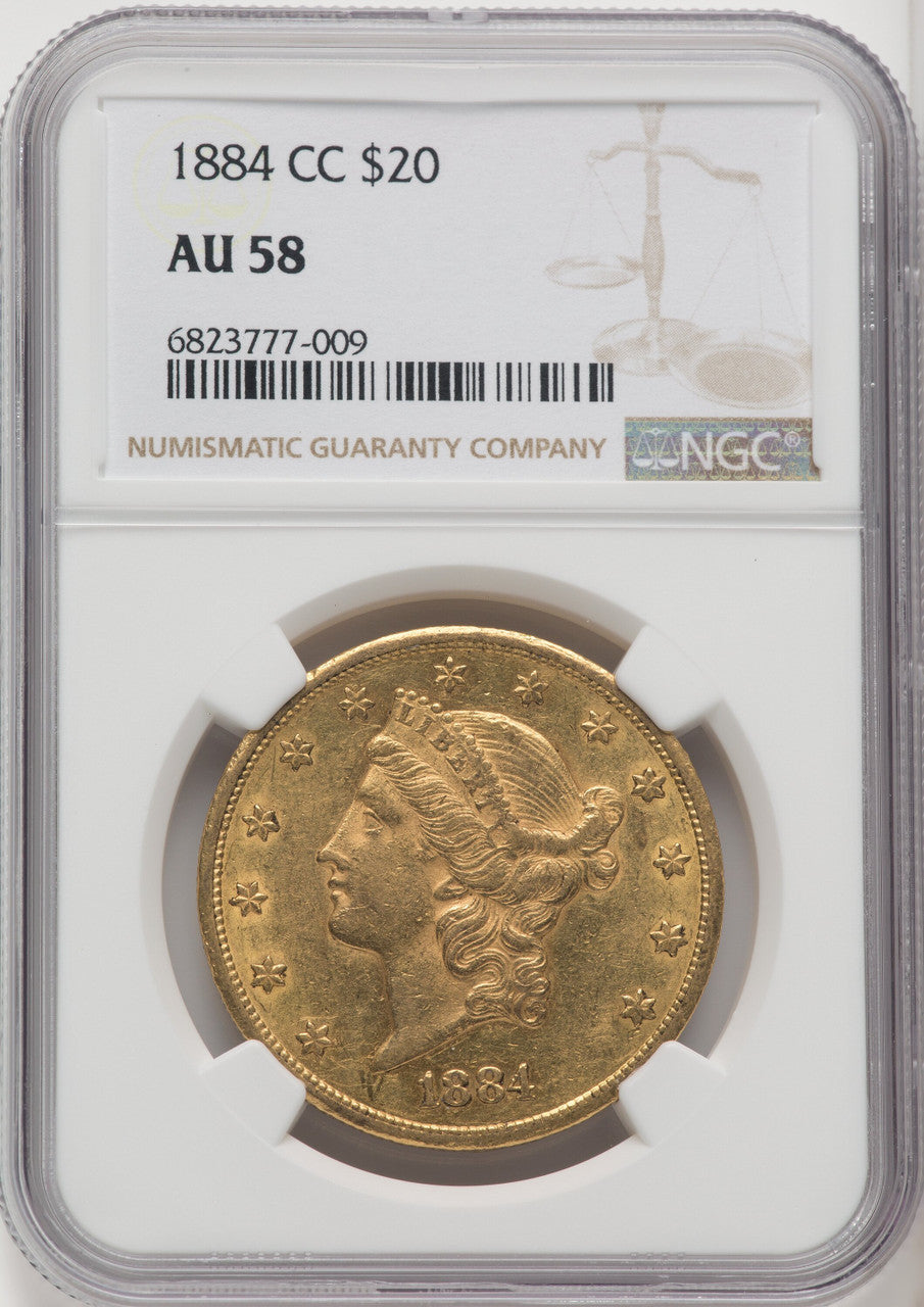 1884-CC $20 Liberty Double Eagle NGC AU58 (766865034)