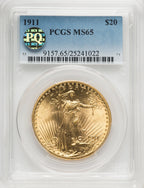 1911 $20 Saint-Gaudens Double Eagle PCGS MS65