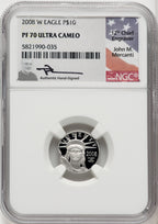 2008-W 4-Coin Set Platinum American Eagles NGC PF70 Mercanti Signed