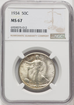 1934 50C Walking Liberty Half Dollar NGC MS67 (767090022)
