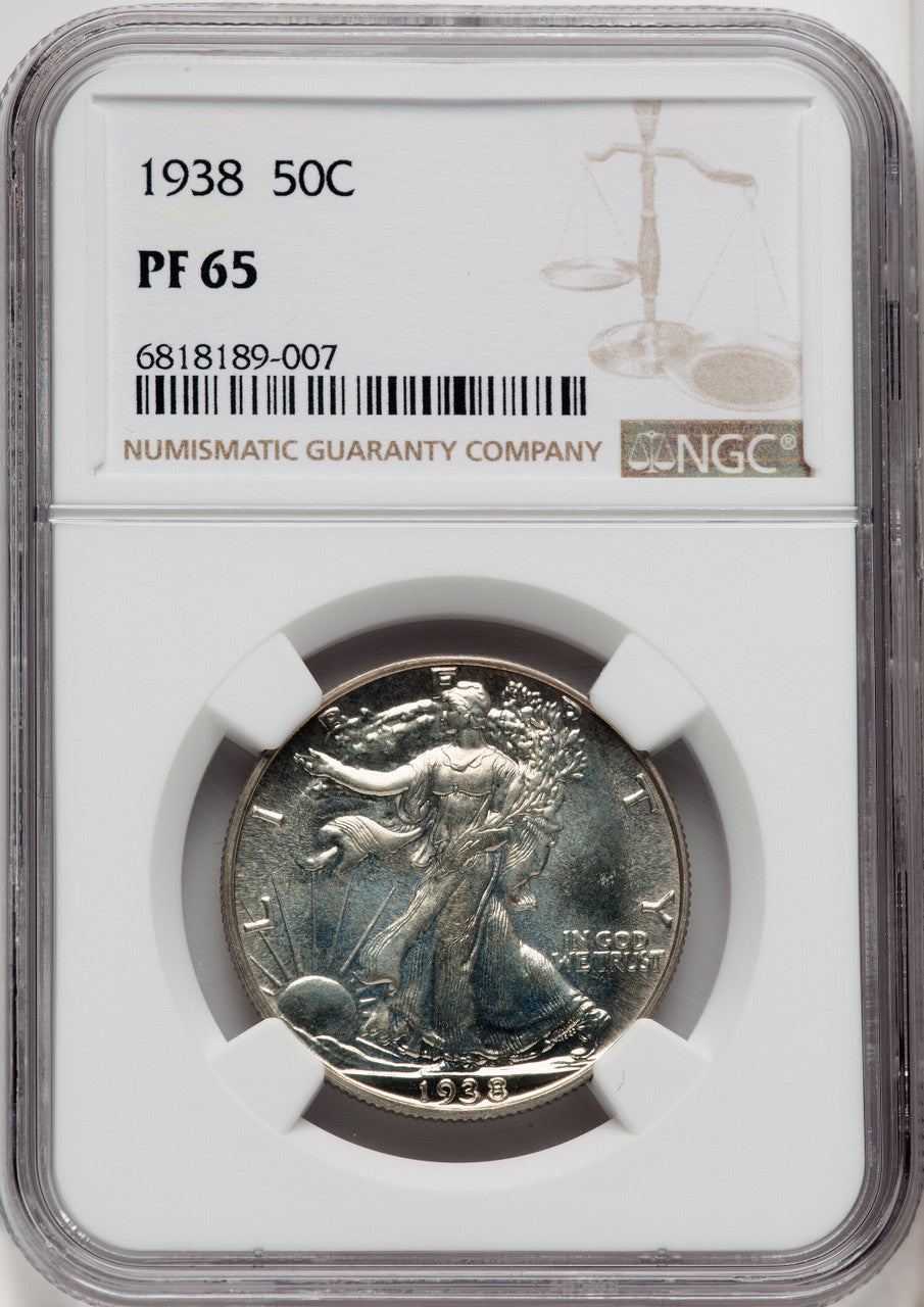 1938 50C Proof Walking Liberty Half Dollar NGC PR65