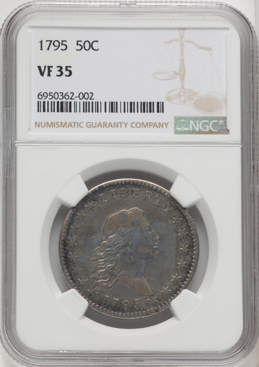 1795 50C 2 Leaves Early Half Dollar NGC VF35