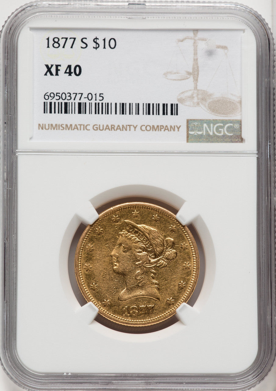 1877-S $10 Liberty Eagle NGC XF40