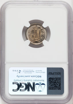 1865 3CN Three Cent Nickel NGC MS65