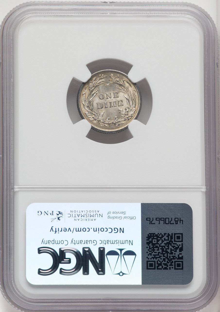 1910 10C Barber Dime NGC MS66