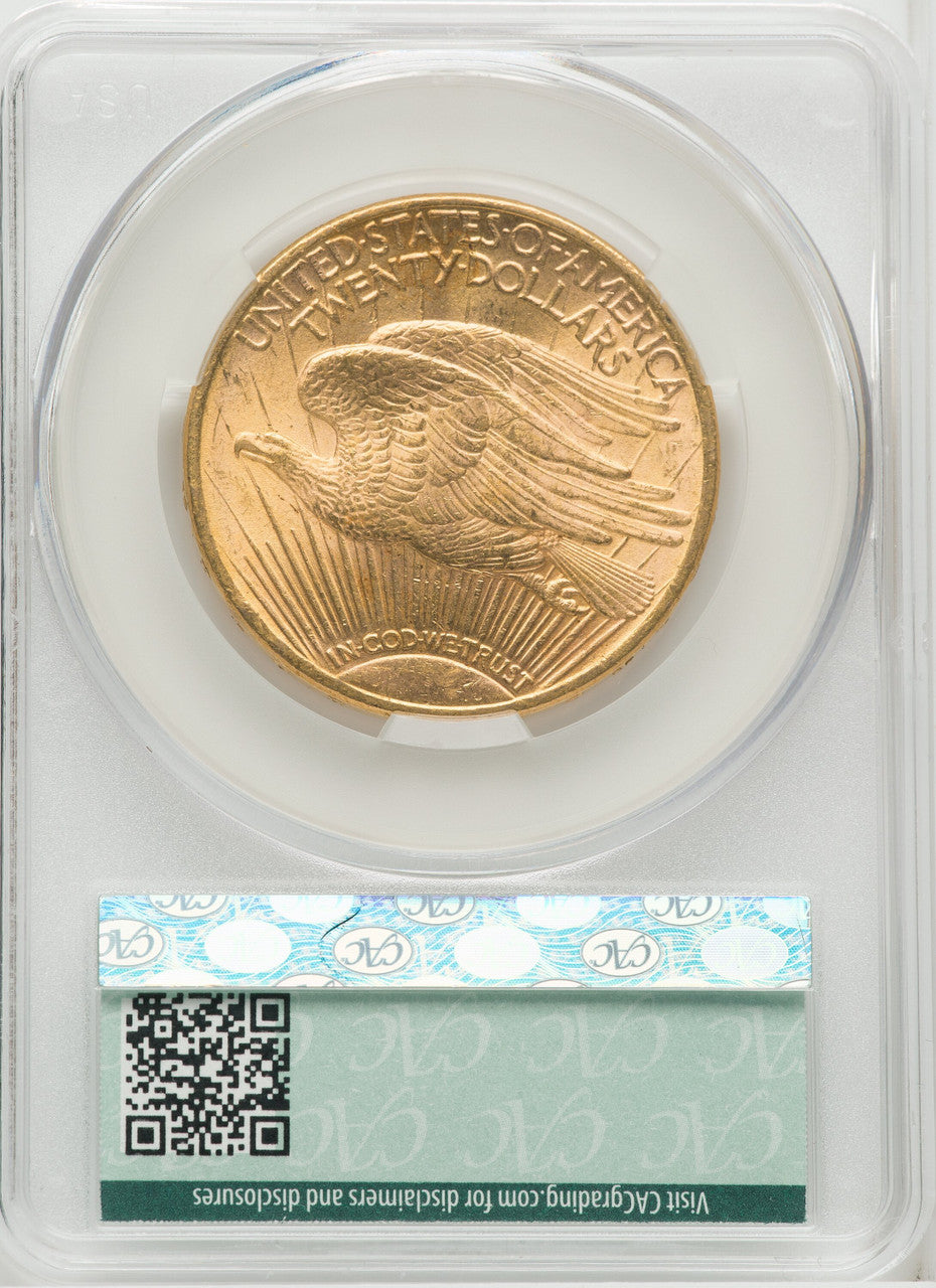 1911-S $20 Saint-Gaudens Double Eagle CACG MS62