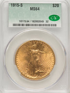 1915-S $20 Saint-Gaudens Double Eagle CACG MS64