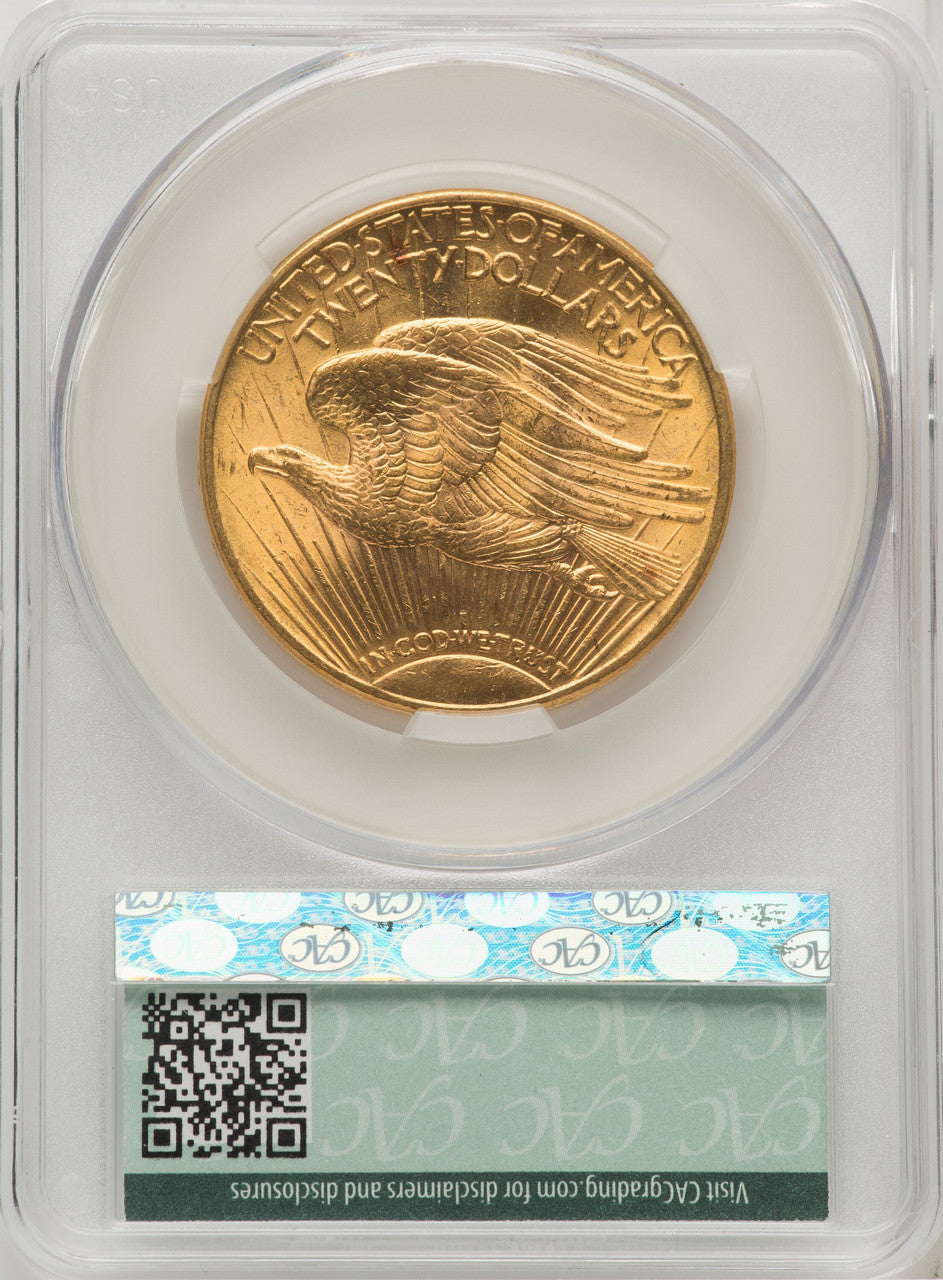 1920 $20 Saint-Gaudens Double Eagle CACG MS62