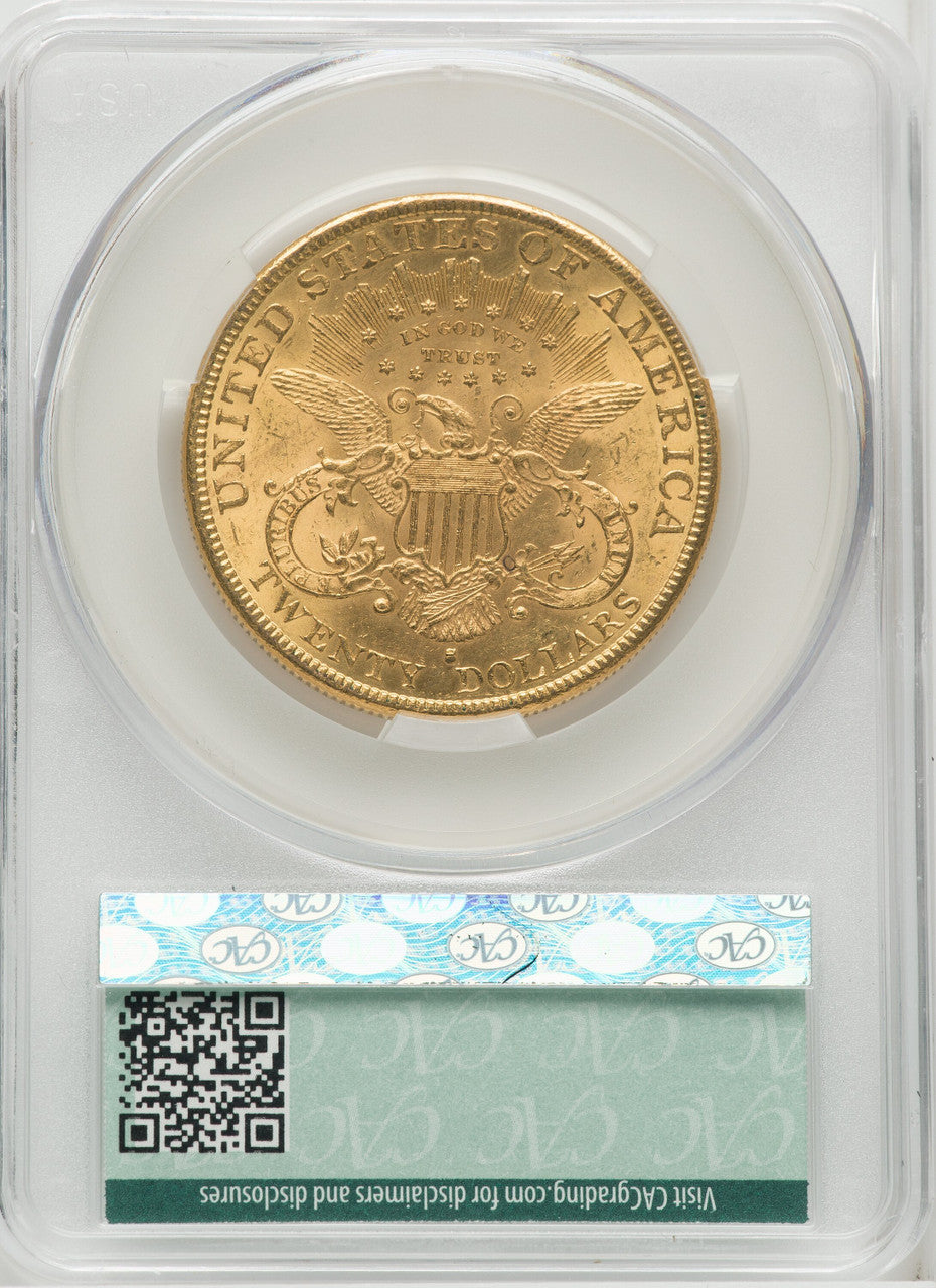 1893-S $20 Liberty Double Eagle CACG MS62