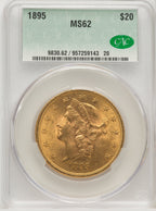 1895 $20 Liberty Double Eagle CACG MS62