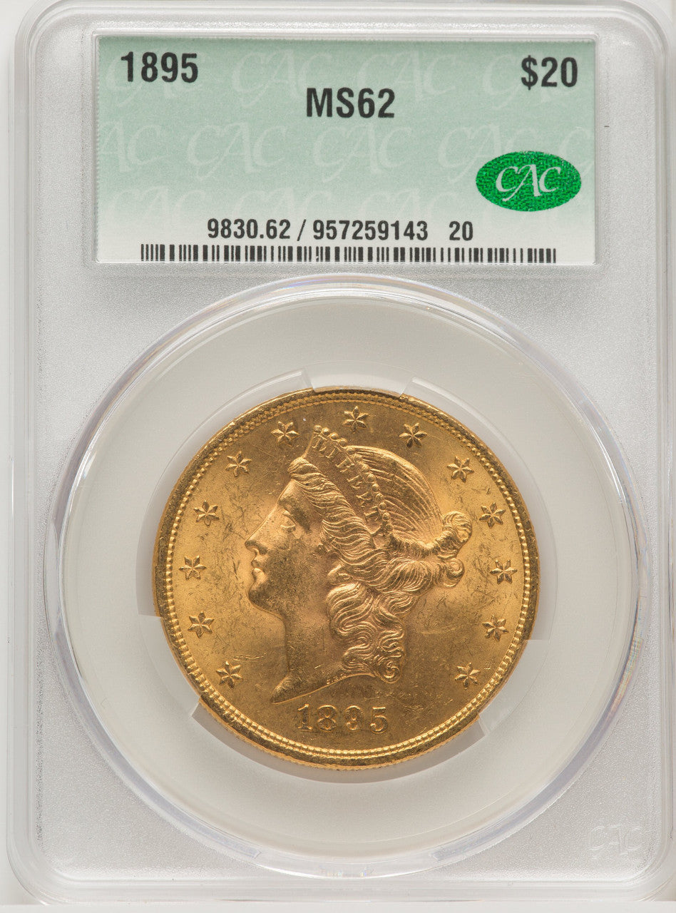 1895 $20 Liberty Double Eagle CACG MS62