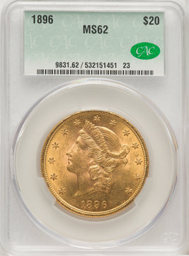 1896 $20 Liberty Double Eagle CACG MS62