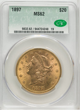 1897 $20 Liberty Double Eagle CACG MS62