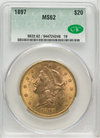 1897 $20 Liberty Double Eagle CACG MS62