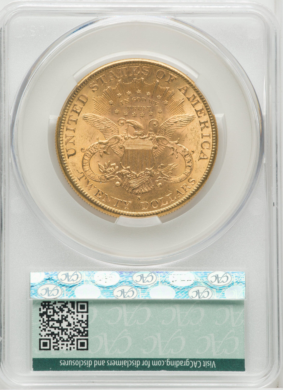 1897-S $20 Liberty Double Eagle CACG MS62