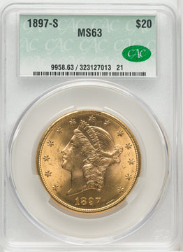 1897-S $20 Liberty Double Eagle CACG MS63