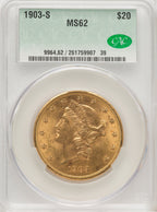 1903-S $20 Liberty Double Eagle CACG MS62