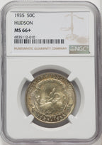1935 50C Hudson Commemorative Silver NGC MS66+