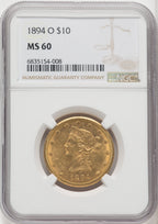1894-O $10 Liberty Eagle NGC MS60