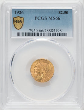 1926 $2.50 Indian Quarter Eagle PCGS MS66