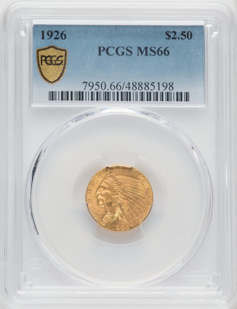 1926 $2.50 Indian Quarter Eagle PCGS MS66
