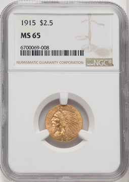 1915 $2.50 Indian Quarter Eagle NGC MS65 (767389013)