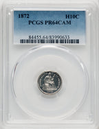 1872 H10C CA Proof Seated Half Dime PCGS PR64