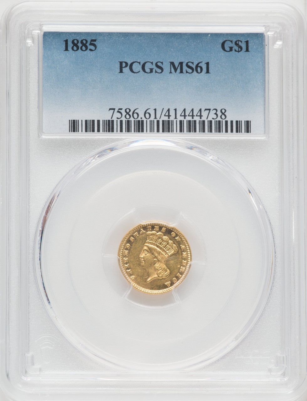 1885 G$1 Gold Dollar PCGS MS61