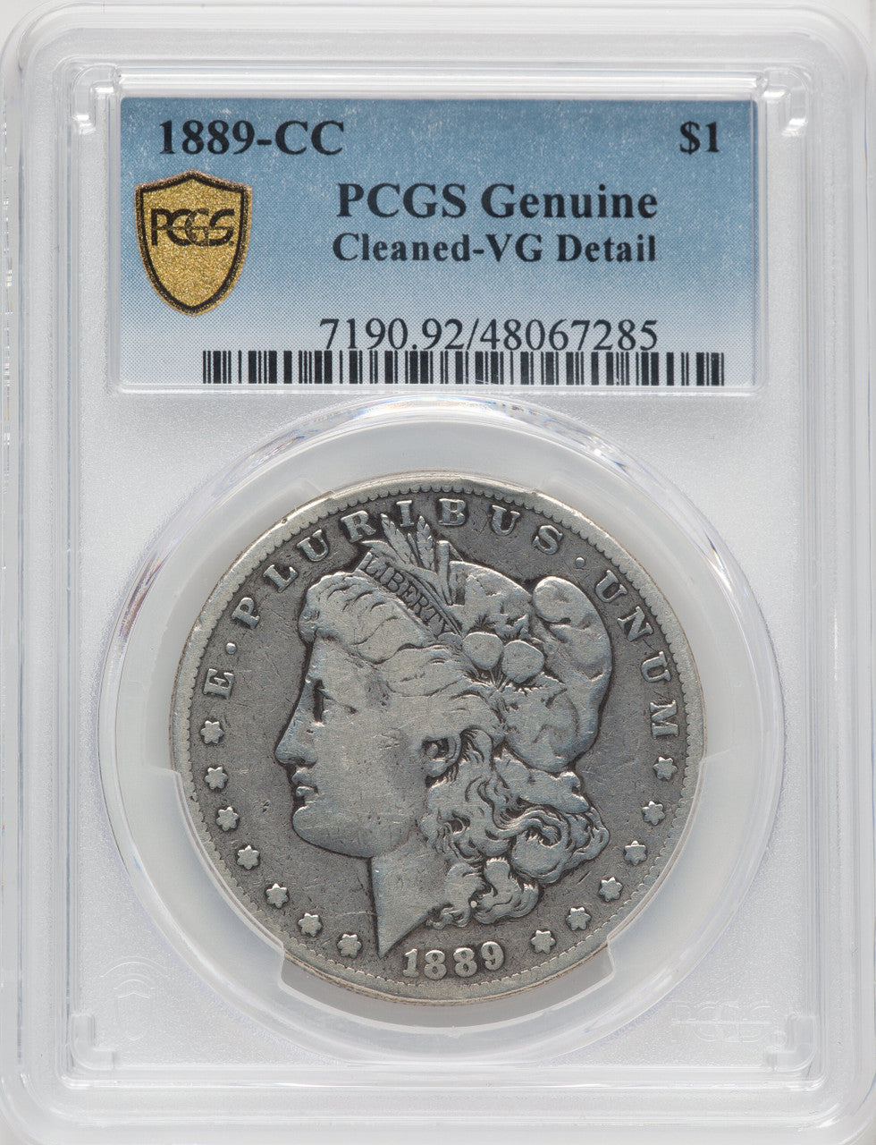 1889-CC $1 Morgan Dollar Genuine PCGS VG8
