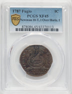 1787 Fugio Cent N. 10-T BN Federal Contract Coinage PCGS XF45