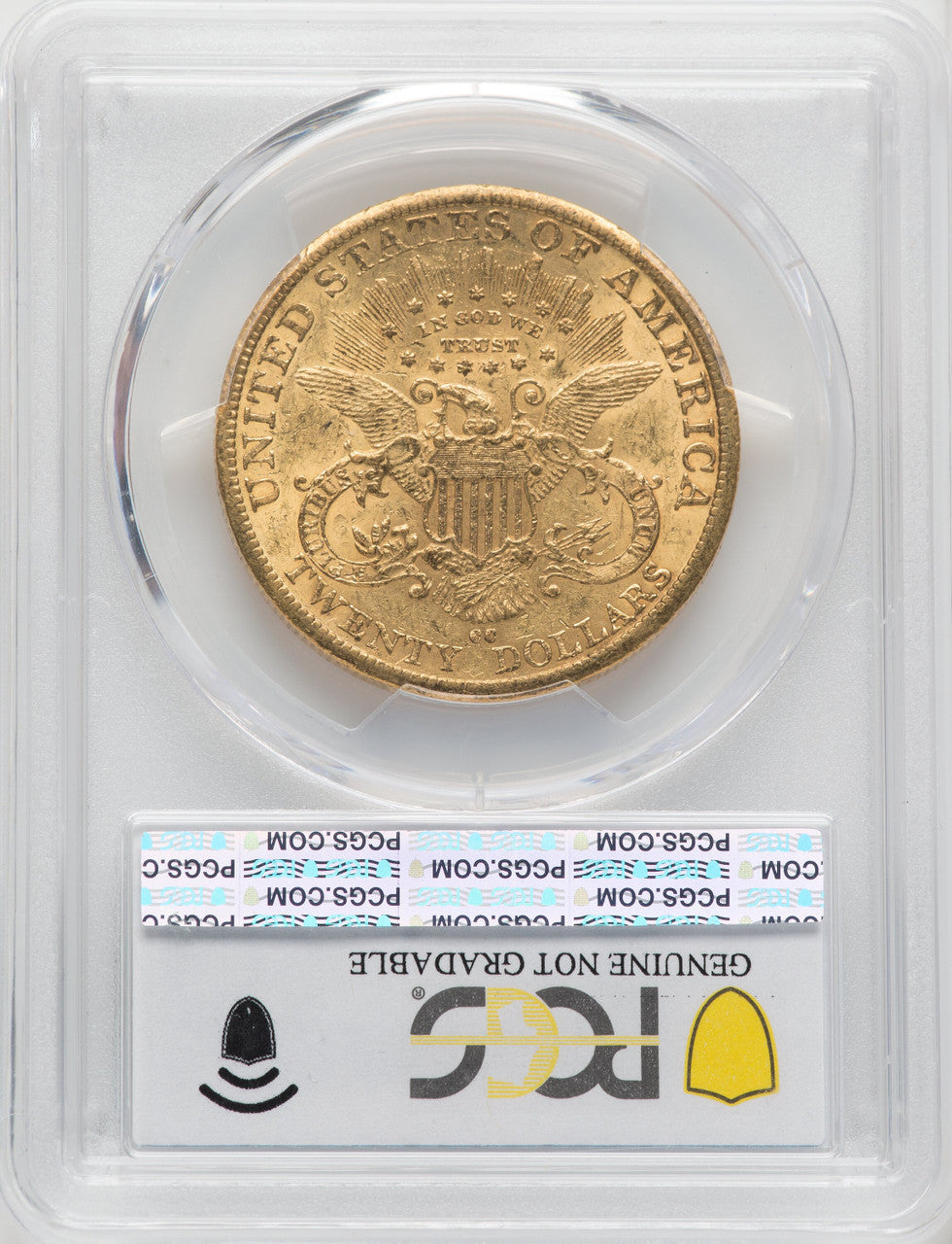1883-CC $20 Genuine Liberty Double Eagle Genuine PCGS AU50