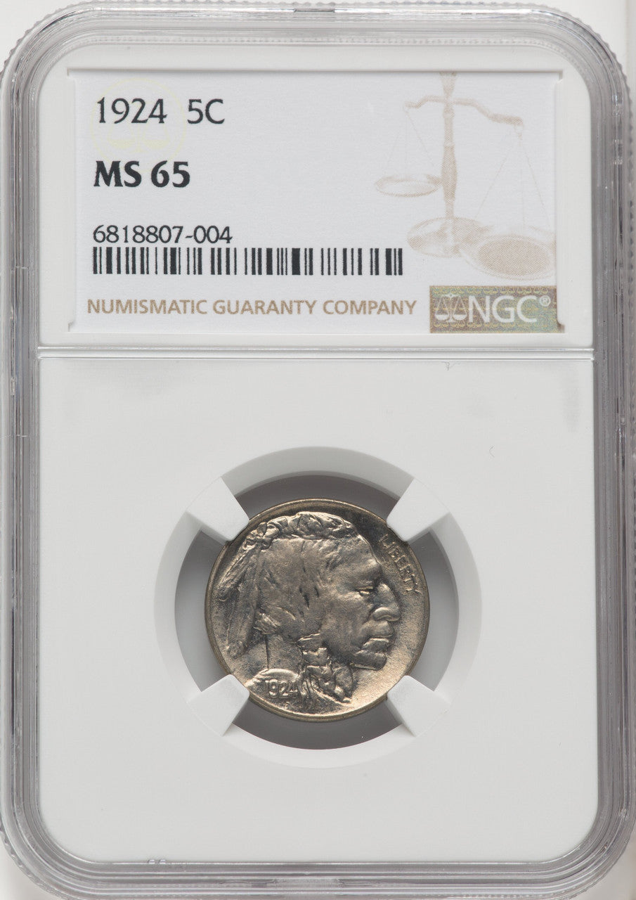 1924 5C Buffalo Nickel NGC MS65 (766999001)