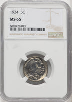 1924 5C Buffalo Nickel NGC MS65 (766999002)