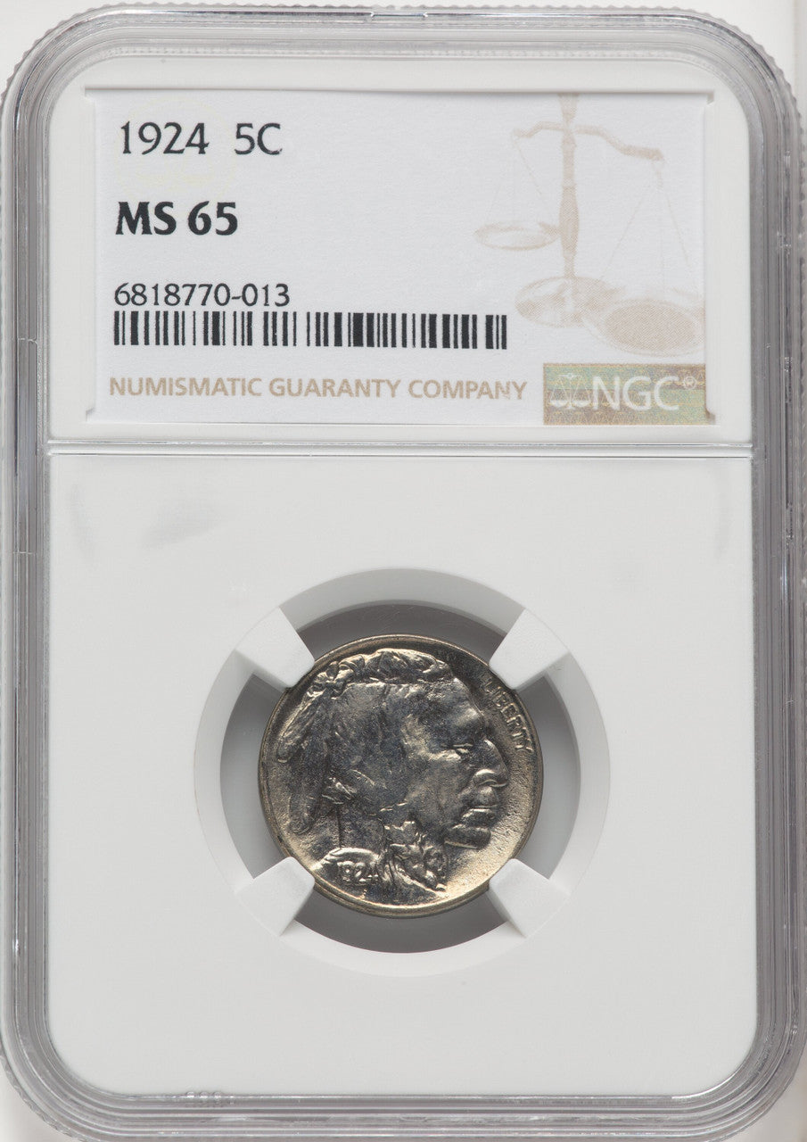 1924 5C Buffalo Nickel NGC MS65 (766999002)