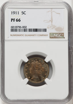 1911 5C Proof Liberty Nickel NGC PR66