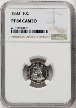 1883 10C CA Proof Seated Dime NGC PR66