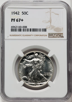 1942 50C Proof Walking Liberty Half Dollar NGC PR67+