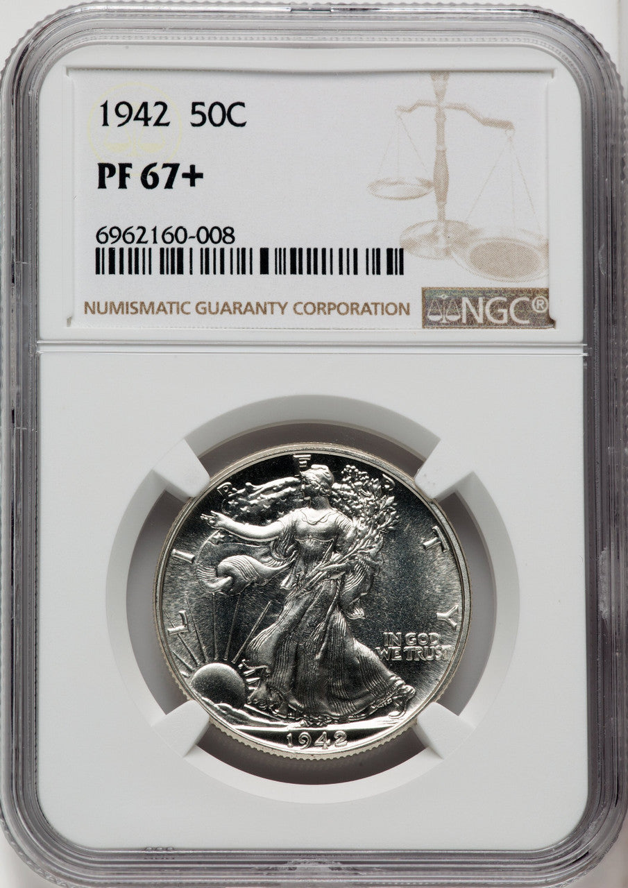 1942 50C Proof Walking Liberty Half Dollar NGC PR67+