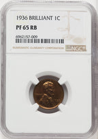 1936 Type Two--Brilliant Finish RB Proof Lincoln Cent NGC PR65