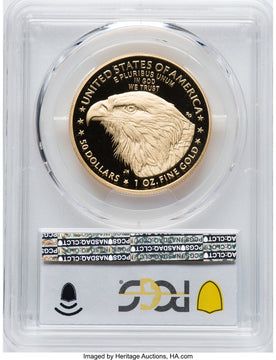 2021-W G$50 One Ounce Gold Eagle Type Two Blue Gradient PCGS PR70