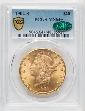 1904-S $20 CAC Liberty Double Eagle PCGS MS64+