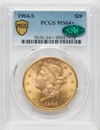 1904-S $20 CAC Liberty Double Eagle PCGS MS64+