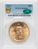 1923 $20 CAC Saint-Gaudens Double Eagle PCGS MS64+