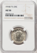 1918/7-S 25C Standing Liberty Quarter NGC AU50