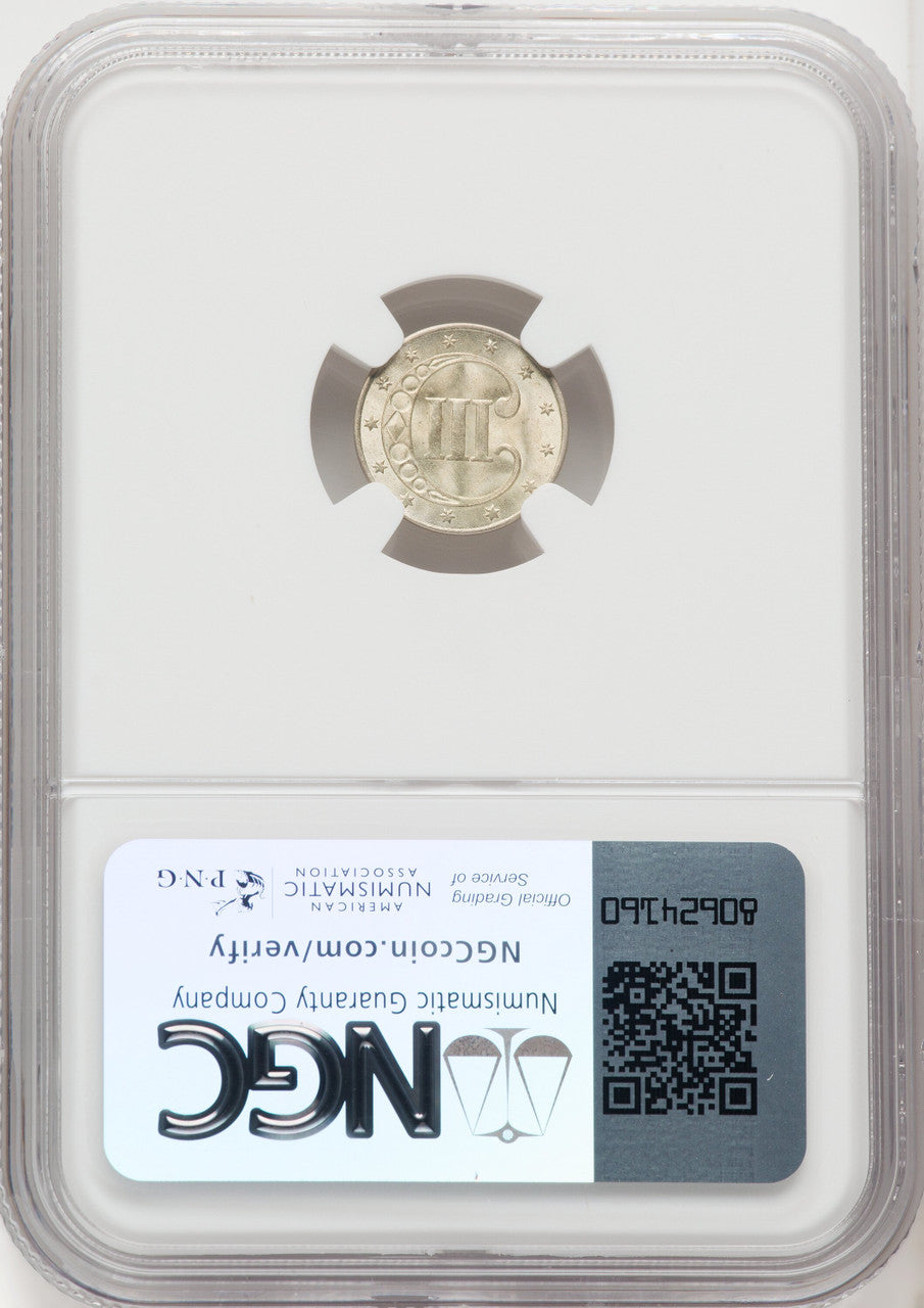 1852 3CS Three Cent Silver NGC MS66
